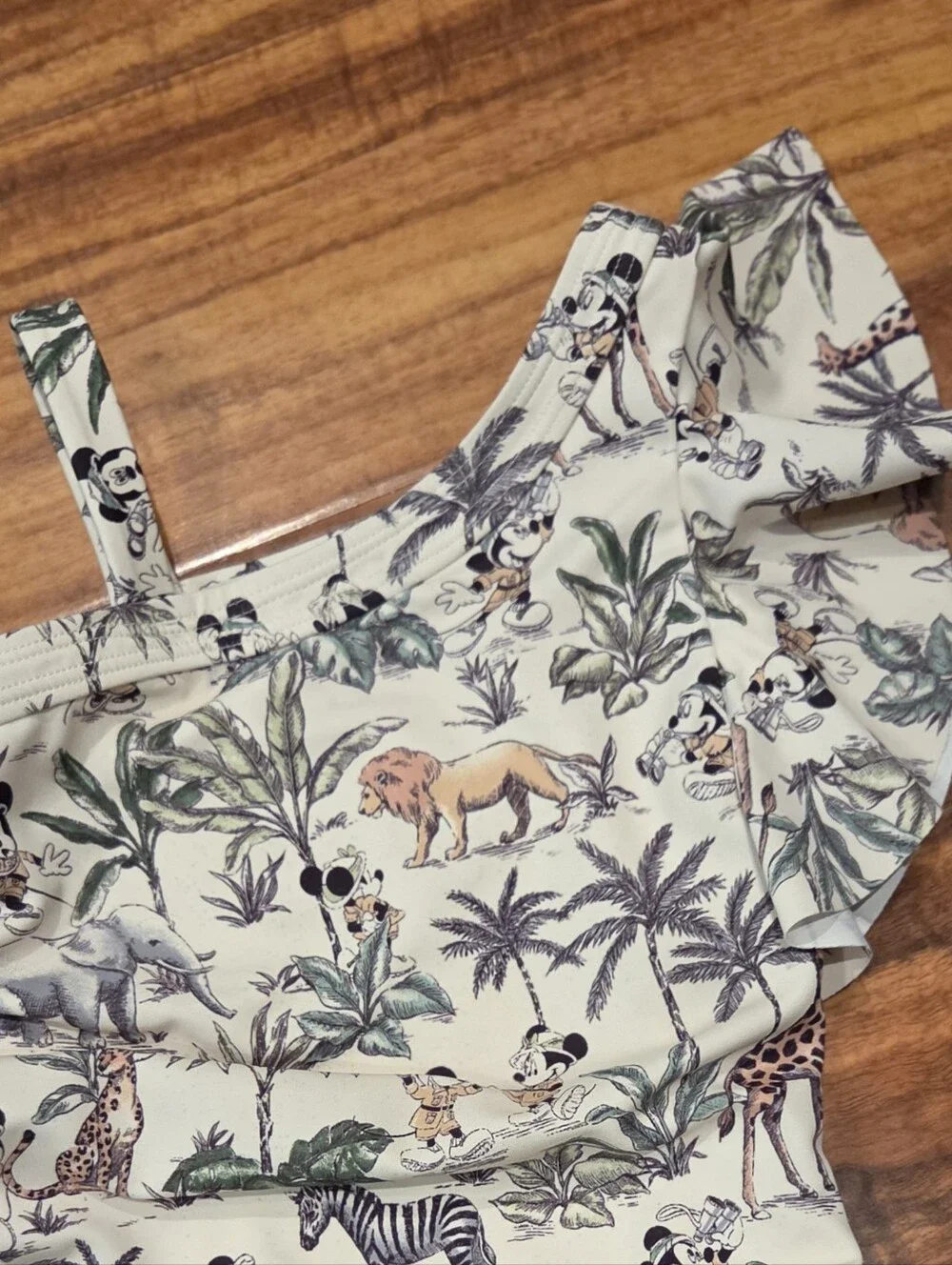Janie and Jack X Disney Cream Tropical Animal Print One-Piece Swimsuit